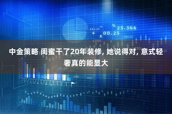 中金策略 闺蜜干了20年装修, 她说得对, 意式轻奢真的能显大