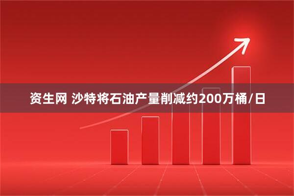 资生网 沙特将石油产量削减约200万桶/日